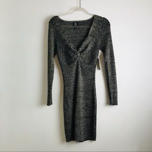 NWT metallic Gold and black sweater dress